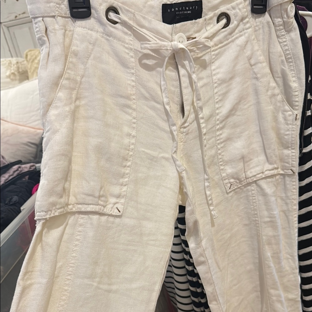 White Drawstring Pants - image 3